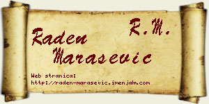 Raden Marašević vizit kartica